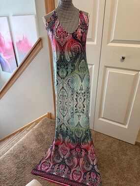 White Mark Paisley Halter Maxi Dress - Pink, Mint, Black - new without tag